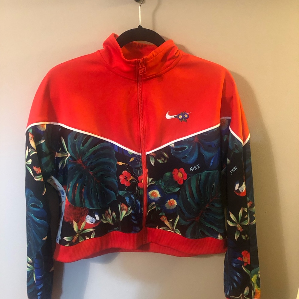 Nike Red Sweatshirt Bold Floral Print